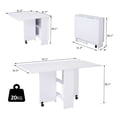 thumbnail image 6 of Dinaza Folding Dining Table Extendable Multifunction Table Save Space with 2 Storage Racks Movable Dinner Table with  Wheels, 6 of 6