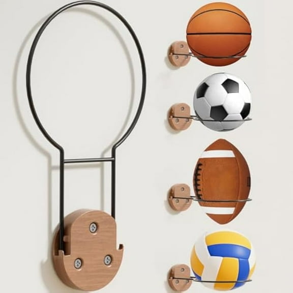 Foldable Wall-Mount Basketball Holder for Sports Room