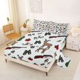 thumbnail image 2 of Castle Fairy Cute Cartoon Hunting Deer Queen Size Sheets 4 Pieces,Maple Leaf Animal Queen Sheet Sets,Brown Green White,1 Fitted Sheet,1 Flat Sheet and 2 Pillowcases, 2 of 6