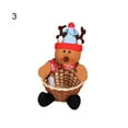 thumbnail image 2 of Santa Claus Snowman Candy Storage Bamboo Basket Christmas Gift Desktop Ornament Clear Cloth, 2 of 6