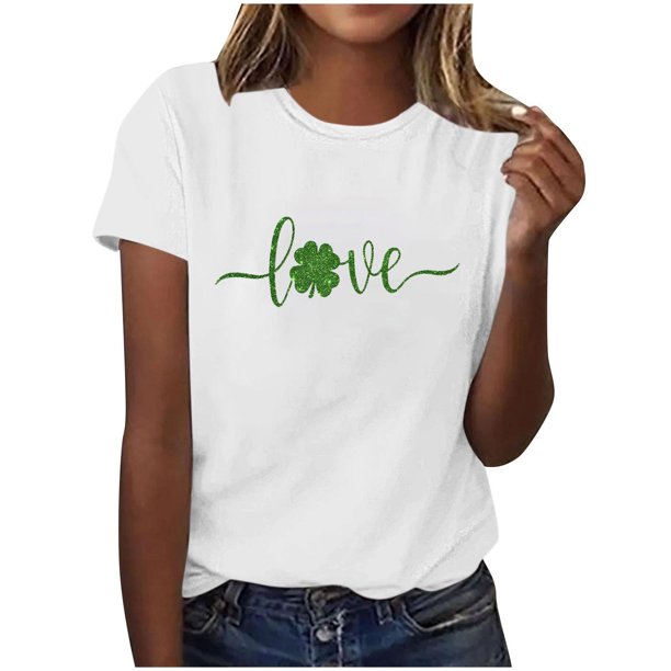 Mujeres Manga Corta de Verano Tops Impreso Sudadera Casual, Cuello Redondo Blusa Ligera para la Primavera Y el Verano
