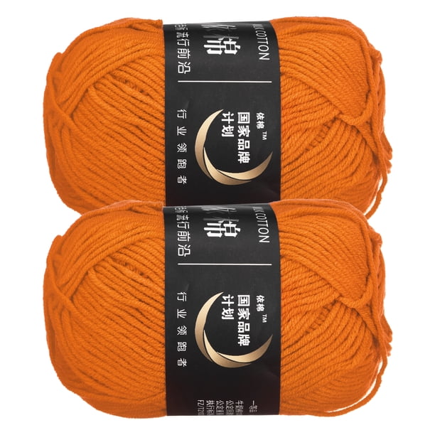 Uxcell Madejas de Hilo Acrílico Suave para Tejer y Crochet para Proyectos de Manualidades Naranja Oscuro