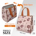 thumbnail image 3 of Pioneer Flower Floral Print Pattern Insulated Lunch Bag for Women & Adults,Large Portable Soft Cooler Lunch Bag,Thermal Food Storage Tote with Pearl Cotton,8.66L,8.75x5.75x9.5 Inch, 3 of 6