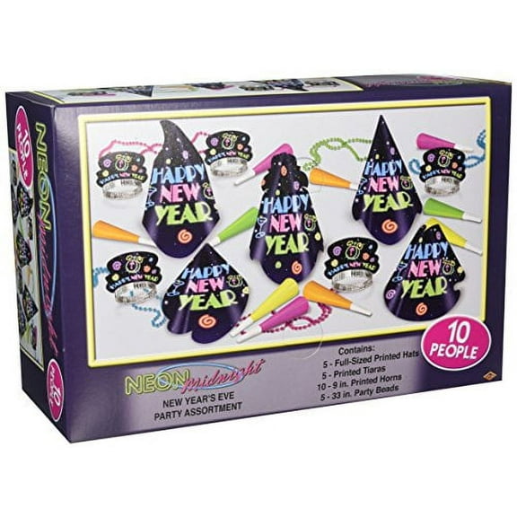 Beistle 88057-NR Neon Midnight Assortment for 10 People