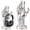 Silver, variant on Mechanical Hand Statue,Cyberpunk Desk Decor,Resin Gaming Decor for PC Setup,Dark Fantasy Desk Accessory with Demon and Mecha Sculpture for Gamers and Tech Lovers,Black