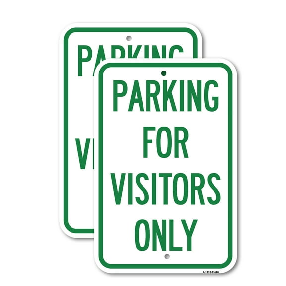 (2 Pack) Parking for Visitors Only | 12" X 18" Heavy-Gauge Aluminum Sign | Rust Free Aluminum, Weather Resistant, Waterproof, Fade Resistant, 2 Pre-drilled Holes