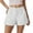 White, variant on Tiweut Women's Leisure Shorts Summer Shorts Stretch Button Lightweight Wide Leg High Waist Versatile Solid Color Classic Short Pants Beige L
