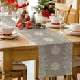 thumbnail image 5 of Burlap Table Runner 70 Inches Long,Merry Christmas Winter Snowflakes Gray Non-Slip Kitchen Table Runners for Dining Room Everyday Use Party Table Decorations White Botanical, 5 of 9
