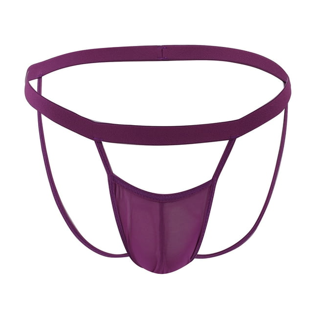 GDREDA Lingerie pour Hommes Mode Décontractée Aguichant Mini String Ouvert T Pants Violet, Taille Unique