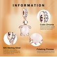 thumbnail image 2 of ROSIANNA 925 Sterling Silver Charm for Women Bracelet Rose Gold Sea Turtle Pink Stone Dangle Charm Necklace Pendant, 2 of 6