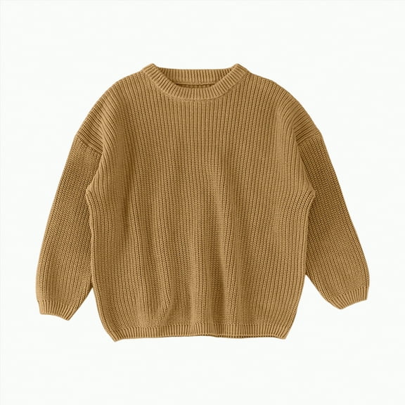 Hessimy Boys Girls Pullover Sweater Pumpkin Knit Jumper Tops Winter Warm Pumpkin Pattern Knitted Sweaters Tops Beige Button Cardign Pullover Knit (Yellow,3-6 Months)