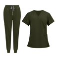 thumbnail image 2 of kusrkot Nursing Uniform Scrub Set Nurse Top and Pants V Neckline Clothes Work Suits M, 2 of 9