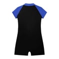 thumbnail image 4 of YiZYiF Kids Girls One-piece Swimsuit Swimwear Short Sleeve Zipper Rashguard Swimming Suit Blue 10, 4 of 5