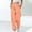 Orange, variant on Women's Stripe Pants Elastic Waist Dreawstring Trousers Casual Jogger with Pockets Light Blue S
