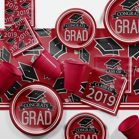 Red 2019 Graduation Party Supplies Kit