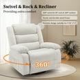 thumbnail image 4 of Lnsenfin Oversized Swivel Rocker Recliner Chair for Adults with Massage for Living Room,Beige, 4 of 6