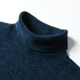 thumbnail image 5 of SWSMCLT Men's Long Sleeve Sweater Solid Turtleneck Knit Office Business Casual Slim Fit Pullover Sweaters Pullover Thermal Navy 36, 5 of 5