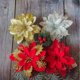 thumbnail image 4 of Colgante de árbol de Navidad artificial de una sola capa de oro rosa y flores de Navidad, guirnalda de flores decorativas, accesorios para regalo navideño, 4 of 6