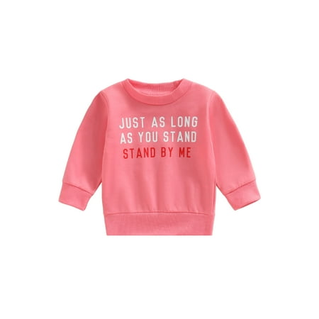 

Jkerther Toddler Baby Girls Valentine s Day Sweatshirt Casual Letter Print Long Sleeve Pullover Spring Fall T-shirt