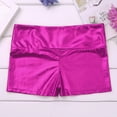 thumbnail image 5 of JanJean Girls Metallic Shiny Sports Shorts Ballet Dance Workout Gymnastic Hot Shorts Bottoms Activewear Rose 14, 5 of 6