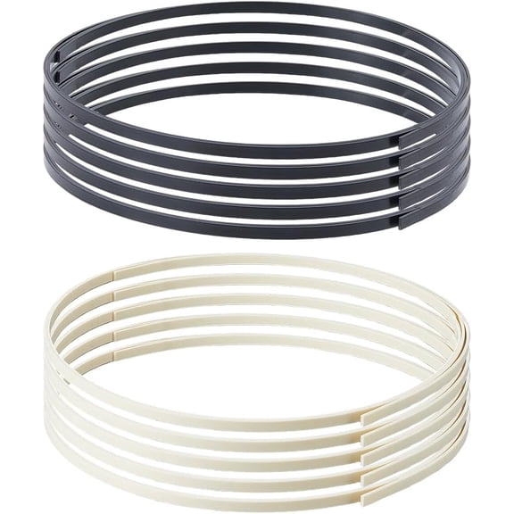 1 Set 10Pcs 2 Colors ABS Plastic Edge Elastic Band Mixed Color 6x1.5mm 1.65m/pc 5pcs/color