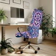 thumbnail image 2 of ZIATUBLES Boho Mandala Print Office Chair Cover Set of 5, Stretch Chair Cover with Armrest Slipcover, PU Leather Tissue Box Cover and Square Remote Caddy for Home Living Room, L, 2 of 7