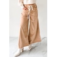 thumbnail image 6 of Women's Khaki Polka Dot Wide Leg Pants – Casual Drawstring Trousers for Daily Wear, XL, 6 of 7