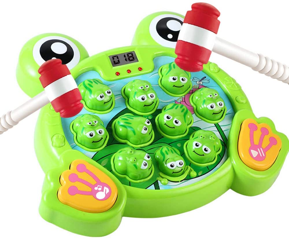 Whack A Frog Game For Kids - Interactive Pounding Toy With Lights & Sounds, 2 Hammers, 38 Levels