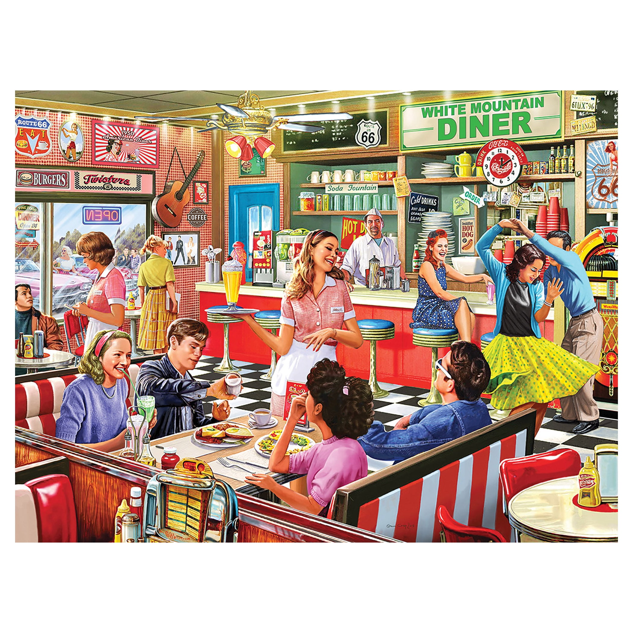 1000 Piece Jigsaw Puzzle White Mountain Puzzles Burgers & Dogs
