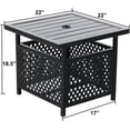 thumbnail image 2 of SSyao Small Square Metal Side Table, Indoor Outdoor End Table, Weather-Resistant Patio Coffee Bistro Table for Balcony, Porch, Garden, or Living Room, Black 22"x22"(with umbrella hole), 2 of 8
