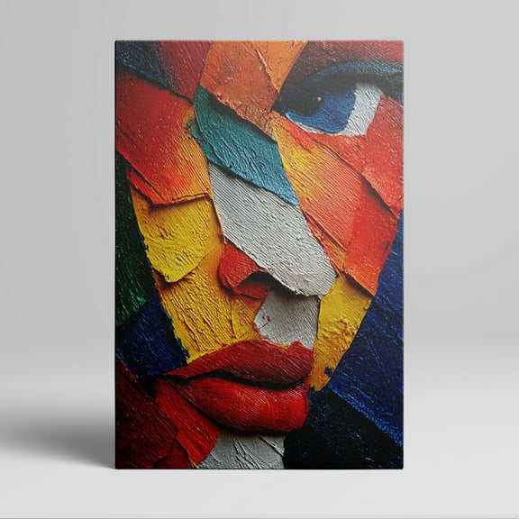 1pc Modern Abstract Portrait Canvas Wall Art with Vivid Color - blocked Sections, Framed Decor room hanging Wall Picture Decor for Home Gifts, living room, bathroom, bedroom, kitchen wall art decor