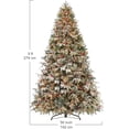 thumbnail image 3 of Jostyle Pre-Lit 9ft Artificial Christmas Tree, Feel Real Snow Flocked PE Tree with 1000 Clear Lights and Red Berries, Holiday Christmas Pre-Decorated Tree for Home, Office, Party Decoration, 3 of 8