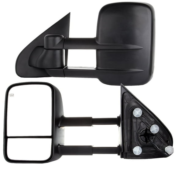 ECCPP Tow Mirrors Towing Mirrors Compatible with 2014-2018 for Chevy for GMC 1500 2015-2019 for Chevy for GMC 2500 HD 3500 HD with Left Right Side Power Control Heat No Turn Signal Light with Black