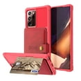 thumbnail image 1 of Mantto Back Folio Cover for Samsung Galaxy Note 20 Wallet Case, PU Leather Kickstand Credit Card Holder Slots Case, Magnetic Absorption Durable Shockproof Cover, Red, 1 of 7