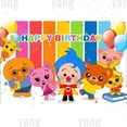 thumbnail image 1 of Telón de fondo de fotografía de cumpleaños Plim personalizado de dibujos animados, Fondo de fiesta personalizado, cerdo, oso, accesorios de decoración de vinilo, pancarta, 1 of 4