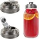 thumbnail image 4 of 2 Piezas de Boca Jar Tapa de Caño de Vertido de Acero Inoxidable, Tapas de Tarro de Masón Reutilizables para Tarros de Masón de Boca , Sin, 4 of 5