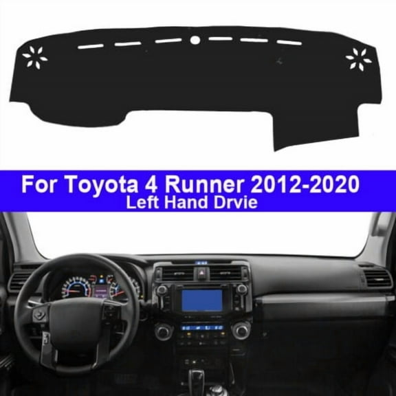 Leather Car Dash Mat Dashboard Protects Cover For Toyota 4 Runner 4Runner 2012- 2020 Black