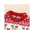 thumbnail image 3 of Bmnmsl Baby Christmas Tree Elk Round Neck Long Sleeve Romper Knitted Hat 0-18 Months, 3 of 6