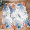 thumbnail image 4 of Orange Navy Blue Coral Kitchen Towels Set of 2, Water Absorbent Dish Towel, Summer Beach Coastal Ocean Decorative Hand Towels - Quick Drying Cloth for Cooking Baking, 18x28 Inch, 4 of 8
