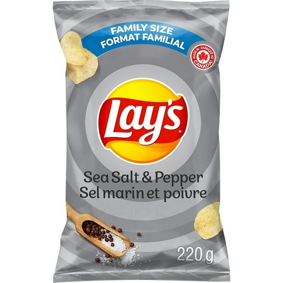 Lay's Sea Salt & Pepper Flavoured Potato Chips, 220 g.