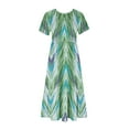 thumbnail image 3 of Robes d'Été Grande Taille pour Femmes 2024 Manches Courtes Col Rond Ample Imprimé Couleur Longue Robe Économisez jusqu'à 65 %!, 3 of 4