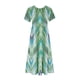 thumbnail image 3 of Puntoco Vestido Midi A La Moda Para Mujer, Estampado Geométrico Pop, En Capas, Con Dos Bolsillos, Manga Corta, Cuello Redondo, Vestido Verde Xxl,Regalos Para Mujer Joven, 3 of 4