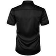 thumbnail image 5 of Dagugfen Plus Size Mens Dress Shirts Button up Short Sleeve Loose Comfy Business Casual Office Shirts, 5 of 8