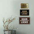 thumbnail image 4 of Signs ByLITA Classic Framed Door Automatically Locks Sign (Ivory/Dark Brown) - Small, 4 of 6