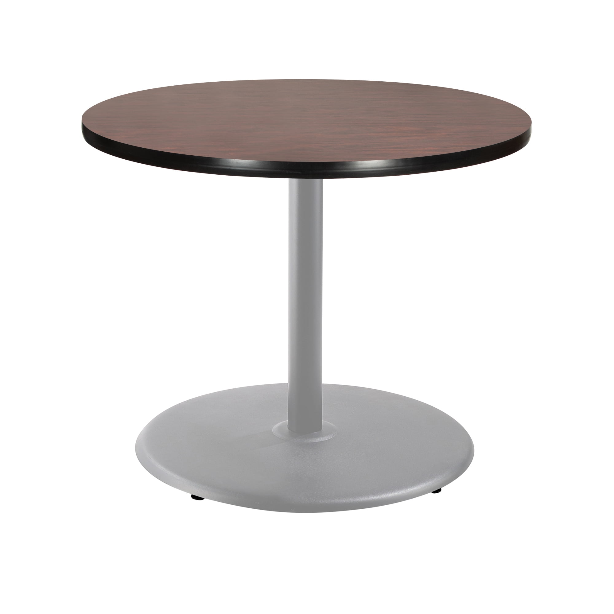 Hampden Furnishings Bennet Collection 36" Round Cafe Table with Grey Frame and Mahogany Top