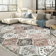 thumbnail image 2 of HOMERRY Washable Area Rug 5' x 7' Moroccan Trellis Floral Area Rug for Living Room Bedroom Non-Slip Accent Rug, Pink/Gray, 2 of 5
