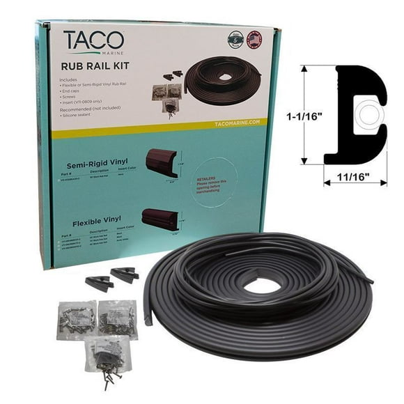Taco Fabricant Partie, V11-0809BBK70-2 Bateau Rub Rail