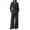 Black, variant on Atkumj Blazer Outfits for Women 2 Piece Sets Stylish Lapel Tie Waist Cardigan and Wide Leg Pants Suit Set Versatile Solid Color Womens Two Piece Sets for Business Casual S