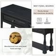 thumbnail image 5 of IVV 63" Extra Long Console Table with 3 Drawers and Bottom Shelf, Espresso Distressed Finish, Solid Wood Frame, Mediterranean Style Entryway Table for Hallway, Living Room, Foyer, 5 of 9