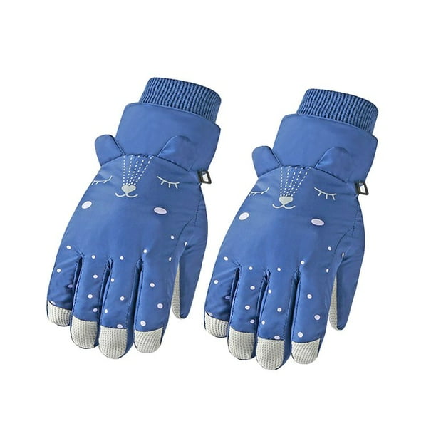 Children s Winter Waterproof Snow Gloves Plain Cartoon Heat